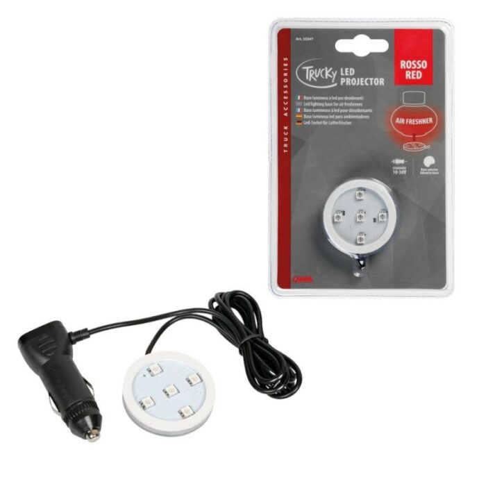 BASE LUMINOSA LED PARA AMBIENTADOR TRUCKY 12/24V COLOR ROJO