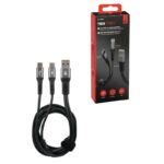 CABLE CON DOBLE CONECTOR USB>TIPO C 100 CM NEGRO