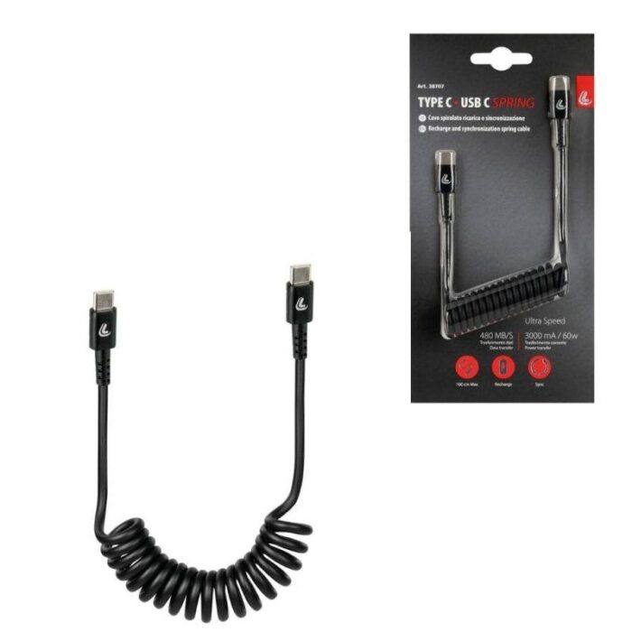 CABLE EN ESPIRAL USB TIPOC >TIPO C 100 CM