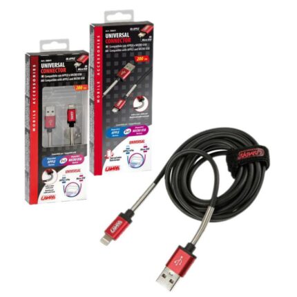 CABLE UNIVERSAL USB Y MICRO USB/APPLE 8 PIN 200 CM