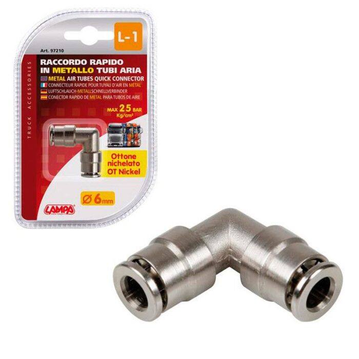 CONECTOR DE AIRE L-1 6 MM METALICO