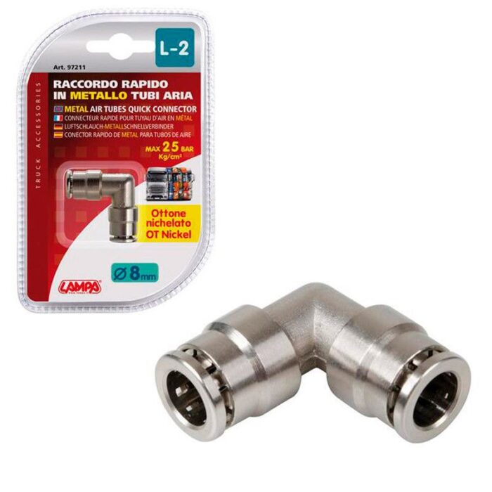 CONECTOR DE AIRE L-2 8 MM METALICO