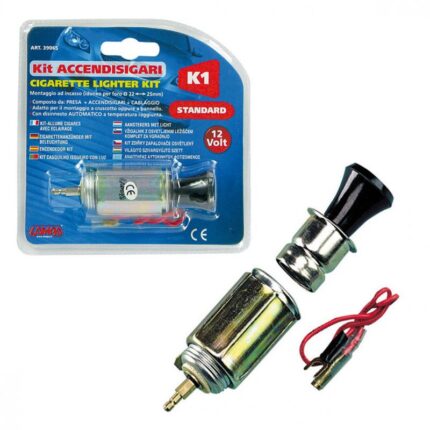 ENCHUFE MECHERO STANDARD K1 CON LUZ 21 MM DIAMETRO 12V