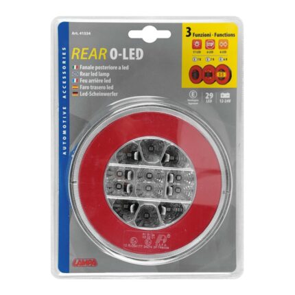 FARO TRASERO REDONDO 29 LED 12/24V 3 FUNCIONES HOMOLOGACION E