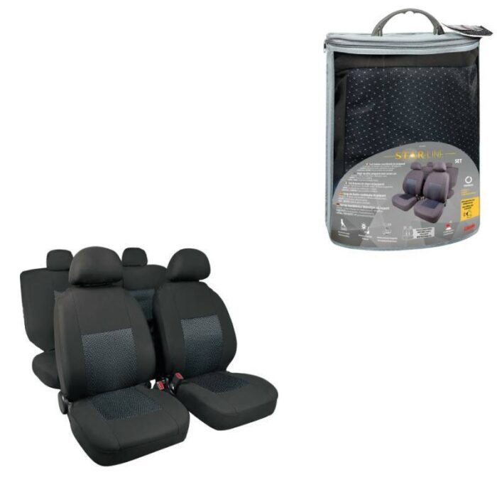 FUNDA ASIENTO START LINE EN POLIESTER 8 PIEZAS NEGRO