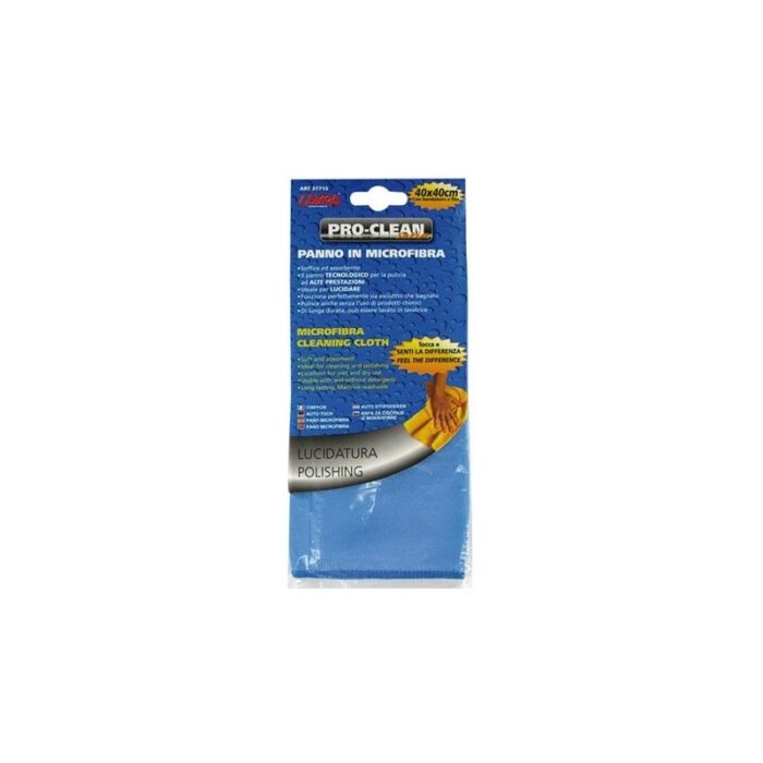 GAMUZA PRO-CLEAN MICROFIBRA ABRILLANTADORA TEJIDO LISO 40X40 CM