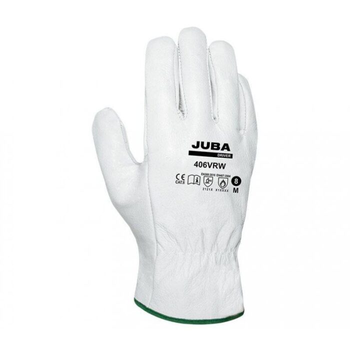 GUANTE JUBA DRIVER EXTRA FLOR VACUNO GRIS TALLA 10