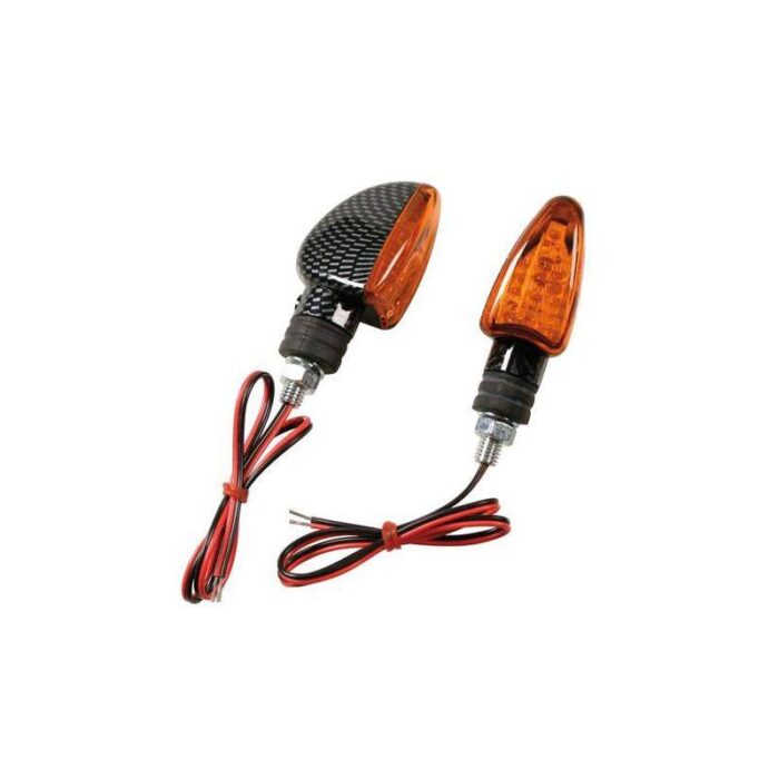 INTERMITENTE LED CARBON MODELO ARROW12V LENTE NARANJA HOMOLOGACION E