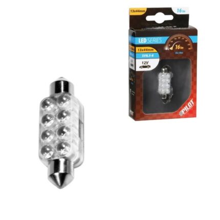 LAMPARA 8 LED AZUL 12V 13 MM X 44 MM SV8