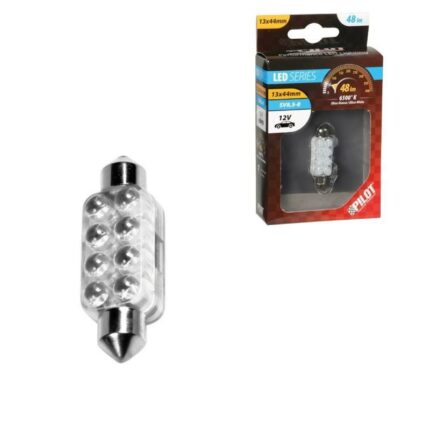 LAMPARA 8 LED BLANCA13X44 MM 12V SV8