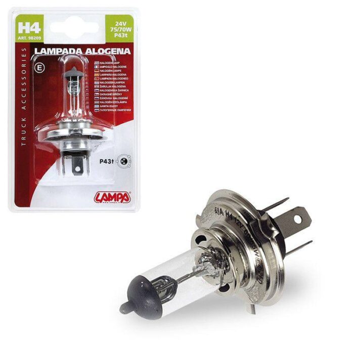 LAMPARA H4 24V 75/70W P43T HOMOLOGACION E (BLISTER 1 UNIDAD)