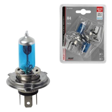 LAMPARA H4 BLUE XENON 12V 60/55W P43T HOMOLOGACION E (BLISTER 2 UNIDADES)