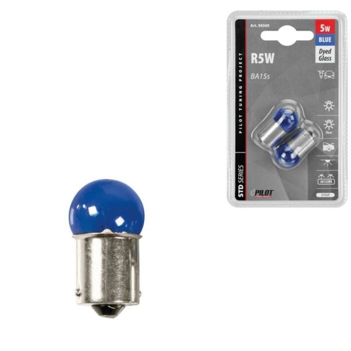 LAMPARA R5W BLUE 12V 5W BA15S (BLISTER 2 UNIDADES)