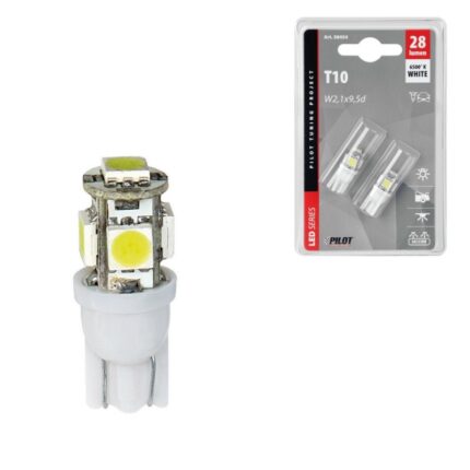 LAMPARA T10 HYPER LED 12V 5 SMD X 3 CHIPS W2