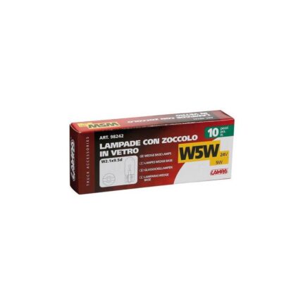 LAMPARA W5W 24V 5W W2.1X9.5D HOMOLOGACION E (CAJA 10 UNIDADES)