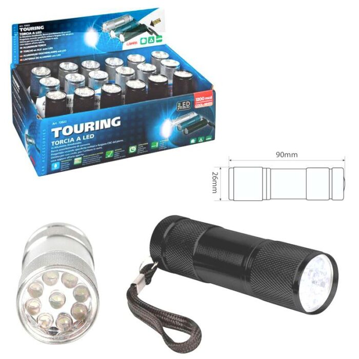 LINTERNA ANTORCHA 9 LED 1200 mcd