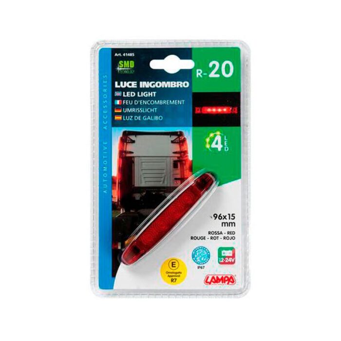 LUZ DE GALIBO 4 LED 12/24V ROJA