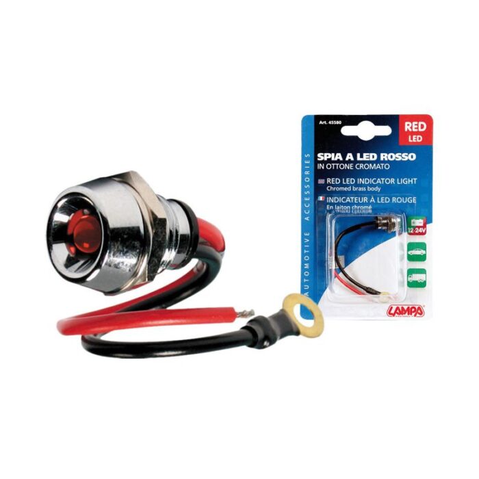 LUZ LED ROJO 12/24V CUERPO CROMADO