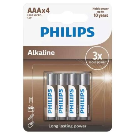 PILA ALKALINA PHILIPS LR3 GAMA ECO (BLISTER 4 UNIDADES)