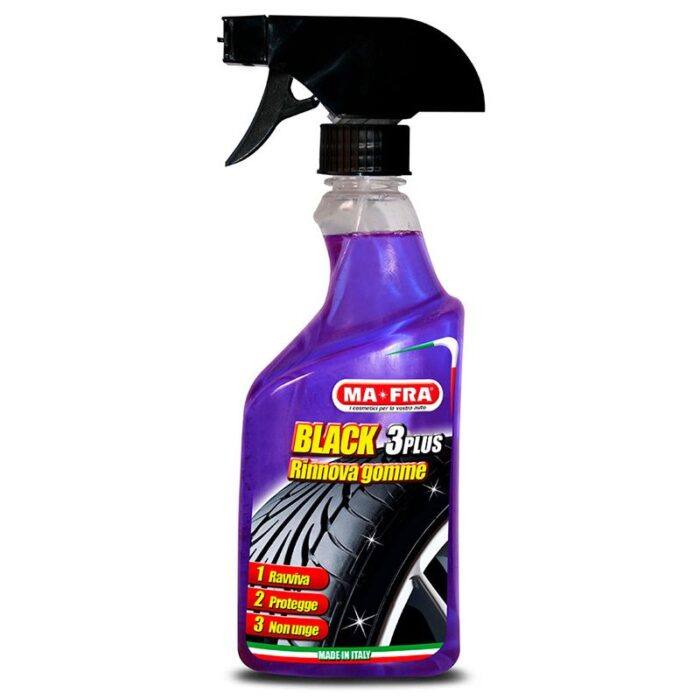 RENOVADOR NEUMATICOS BLACK 3 PLUS PULIDO ANTIGRIETAS MAFRA 500 ML.