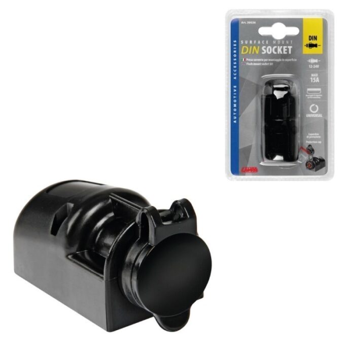 TOMA ENCHUFE MECHERO EXT-5 DIN CON TAPA MAX 15A 12/24V