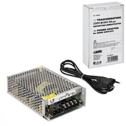 TRANSFORMADOR DE 230V A 24V 5A PARA TIRAS ELECTRICAS