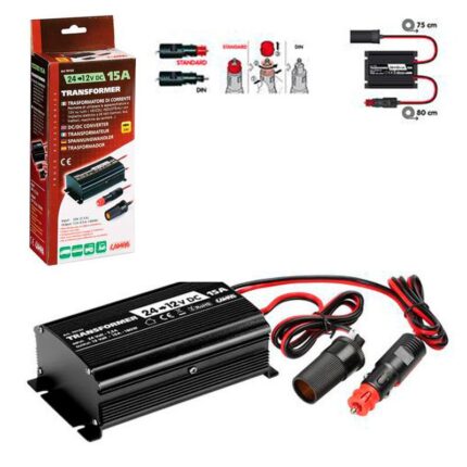 TRANSFORMADOR DE 24V A 12V 15A CABLE 75 CM